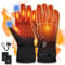 Heated Gloves for Men and Women, QOQIDUN Electric Heated Gloves with 5V 5000 mAh Rechargeable Battery, 3 Heating Temperature Adjustable Motorcycle Gloves for Cycling, Hiking, Skiing