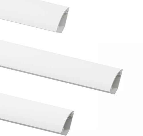 30cm Cable Trunking TV Cable Wire Tidy Cover Wire Hide SELF ADHESIVE Trunking PVC Dline Quarter Round Cable Triangular Self-Adhesive for Flush-Mounted Cables Self-Adhesive Wire Cover (20)