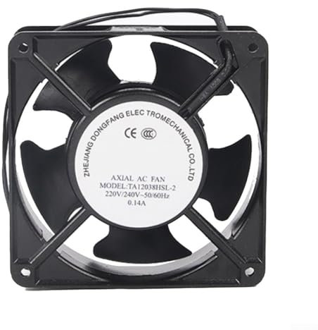 HEBEOT Mini ventilatore assiale per stufa, per camino, cassetta, ventola alimentata a calore, per stufe, cappotti, stufe a legna, 120 x 120 x 38 mm