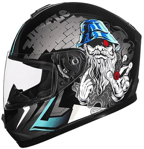 Motorrad Helm Mopedhelm Roller Helm ECE Zertifiziert Integralhelm Mit Visier Mopedhelm Für Herren Damen A,XXXL(64-65CM)