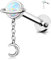 OUFER 16G Dangle Ohrpiercing Helix Mond Innengewinde Conch Piercing Ring 316L-Edelstahl Helix Piercing 8 mm Opal Knorpel Ohrpiercing Conch Piercing Lippenpiercing