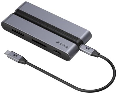 SMALLRIG 9-in-1 CFexpress Typ A Kartenleser-Dockingstation mit USB3.2 (Gen 2) 10 Gbps, SD/TF/CFexpress Typ A Leser, USB-A/C/für HDMI/Gigabit Ethernet-Anschlüsse, für iPhone - 4663