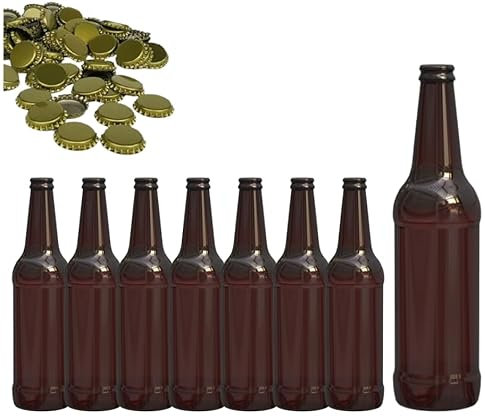 made in home - Set – 500 ml Bierflaschen + 26 mm Goldverschlüsse (8)