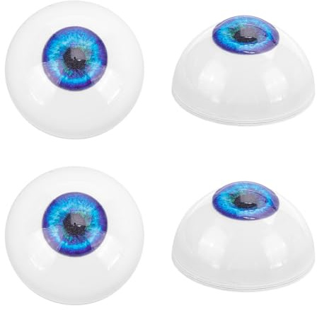 PH PandaHall 2 Pairs Realistic Eyes 32.5mm Acrylic Eyeball Human Eyes Plastic Eyeballs Half Round Eyeballs Bear Eyes Eyeballs Making for Plush Party Decor, Blue