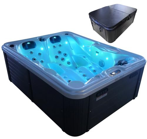 DEKO VERTRIEB BAYERN XXL Luxus SPA LED Whirlpool Set 210x160 Outdoor-Indoor Pool 46 Jets Balboa 2025