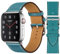 VZEXJIU Correa de Piel Compatible con Apple Watch 38mm 40mm 41mm 42mm(Series 10) Correas de Repuesto de Cuero Genuino para iWatch Ultra 2 Serie 10 9 8 7 6 5 4 3 SE,Celeste