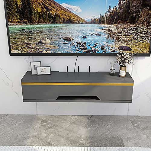 Générique Meuble TV sur Pied, Meuble TV Universel réglable en Hauteur, Meuble TV Mural Flottant en Bois Massif avec décodeur câble et Lecteur DVD, Rangement pour Bureau à Domicile 70 cm