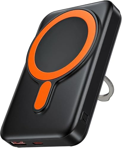 Power Bank 12000mAh 22.5W Fast Charging Portable Charger Wireless PowerBank with LCD Display Small USB-C Battery Pack with for iPhone 16/15/14/13/12 Pro/Pro Max (orange)