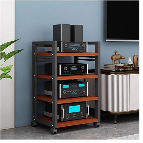 Supporto Moderno per Giradischi a 4/5 Ripiani - Mobiletto multimediale Robusto e Centro di intrattenimento per Giradischi, componenti Video e Giochi - Elegante Mobile Porta Stereo