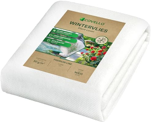 Wintervlies Weiß 50g/m² Gartenvlies 20x1,6m Frostschutzvlies Winterschutz | 1-608m², UV-beständig, Reißfest, Frostschutz, Schutz vor Insekten/Vögeln, Kälteschutzvlies für Pflanzen außen, Thermovlies