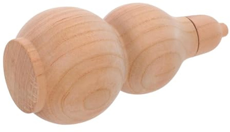 DOITOOL Feng Shui Reichtumssymbol Khaki Holzkürbisflasche mit Feinem Design Tragbare Feng Shui Dekoration für Bürotisch und Chinesisches Neujahrsfest