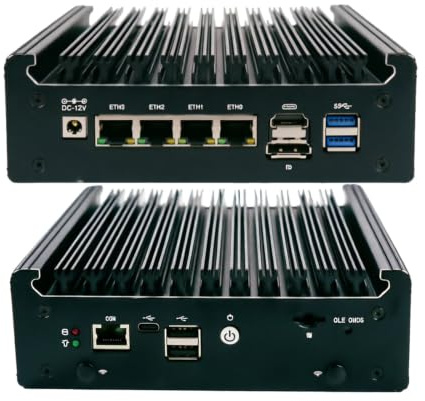 Firewall Appliance, N150 Mini PC/Soft Router mit 4X I226-V 2,5G Ports | HDMI DP 4K, 6 W TDP, Barebone ohne RAM SSD, geeignet für pfSense, OPNsense, PVE, ESXi，Heim- oder Unternehmenseinsatz