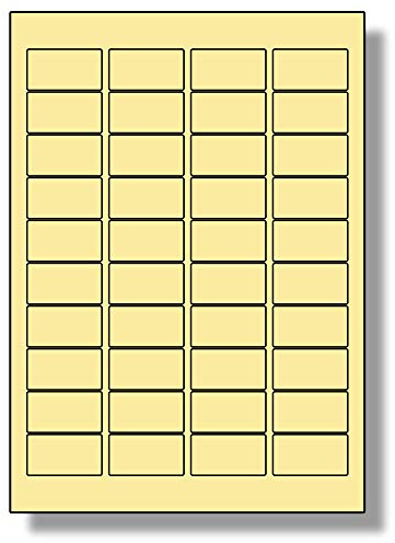 Label Planet® 40 Per Sheet, 5 Sheets (200 Cream Labels). Coloured Paper Labels with Rounded Corners 45.7 x 25.4mm, LP40/45 C.