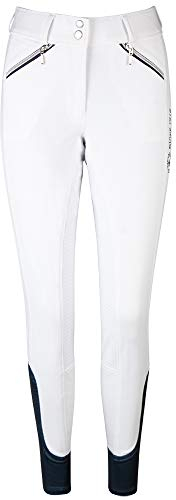 PFIFF 102486 Reithose 'Kelsey' Damen Grip Vollbesatz, weiß-dunkelblau 48