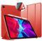 VAGHVEO Coque pour iPad Pro 11 Pouces 2022/2021/2020/2018, Ultra Léger Stand à Trois Volets Case Housse Étui avec Auto Réveil/Sommeil, Magnétique Flexible Smart Cover pour iPad Pro 11, Rouge