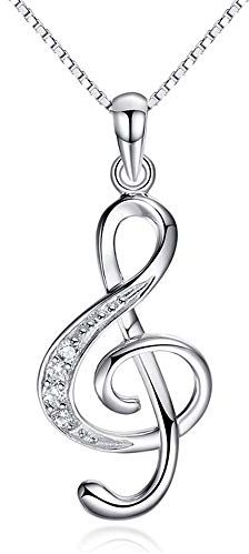 Chandler Silber Halskette Zirkonia Musiknote Anhänger S925 Sterling Silber Frauen Mädchen Schmuck Geschenk