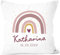 SpecialMe® personalisierbarer Kissen-Bezug zur Geburt Regenbogen Namenskissen Herz Geschenk Geburt Baby Mädchen weiß 40cm x 40cm