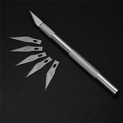 1 Set of 6 Blades Mobile Phone DIY Repair Guide Non-Slip Metal Scalpel Set EDC Carving Fork Kit Cake Decorated Tool (Colour: 1)