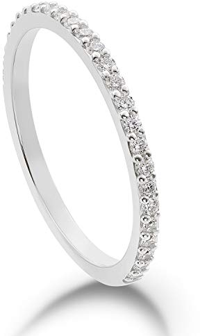 Miringoo Vorsteckring Yumanea I 0.26 ct. Diamant I 585 Weißgold I Größe 52 (16.6) I Verlobungsring I Memoire-Ring