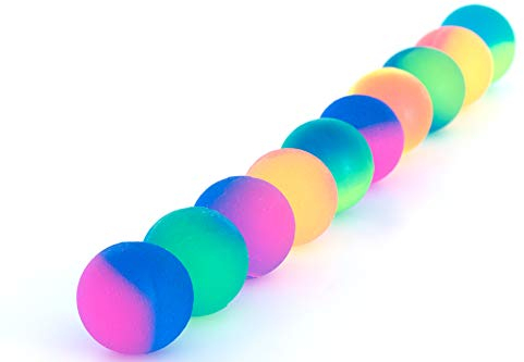 sunmondo Flummis 10 Stück mit 27 mm Durchmesser | Bunter Flummi Dopsball Gummiball Hüpfball Springball Superball Dotzball Querball | Set hohe Sprungkraft für großen Spaß