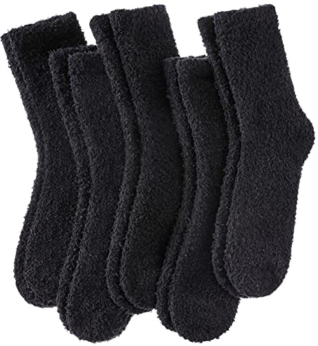 LINEMIN Fluffiga och mjuka damstrumpor, luddiga, mysiga, vinter, varma, toffelstrumpor, mikrofiber, hem, sovstrumpor, one size