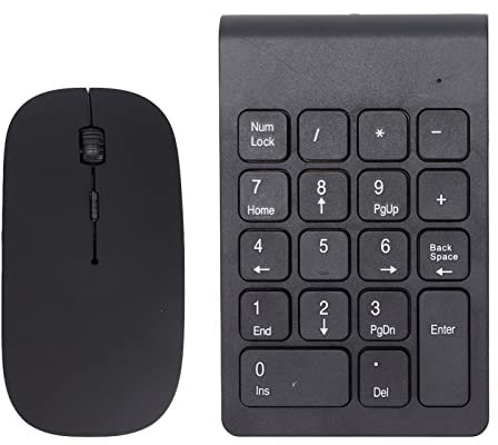 Ensemble Clavier Numérique et Souris sans Fil, Clavier Numérique Rechargeable 2,4 G à 18 Touches et Ensemble de Souris 1200 DPI avec Récepteur, pour Ordinateur Portable, Ordinateur de Bureau, Compatib
