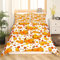 Herbst Kürbis Bettbezug 200 x 200 Herbst Ahornblätter Bettwäsche Set Thanksgiving Erntezeit Bettbezug für Zuhause Rustikales Bauernhaus Sonnenblumen Bettwäsche Set mit 2 Kissenbezüge Orange Weiß