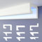 HEXIMO LED-Schattenfugenprofil Stuckleisten, indirekte Beleuchtung XPS-Styropor-Trockenbau-Deckenstuck dekorative Lichtdeckenleisten (10,2 Meter HLED 2)