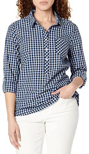 Tommy Hilfiger J2xmh365-tb1-l Camicia, True Blue Multi, L Donna