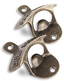 YAODHAOD Lot de 2 décapsuleurs muraux biere style rétro pour bars, restaurants, cafés, cuisines (Bronze 2)