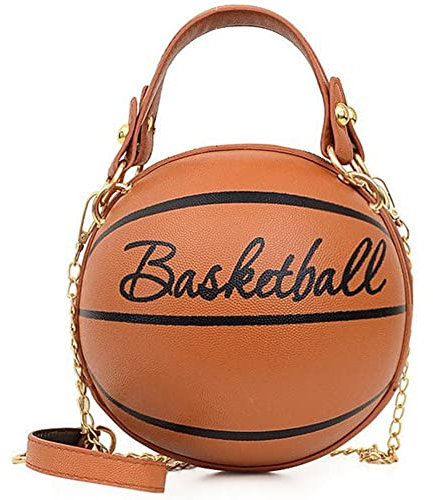 Danlai Sac À Main Rond En Forme De Ballon De Basket-Ball Créatif Mignon À Bandoulière Pour Femmes Blanc 6.30*6.30 Pouces