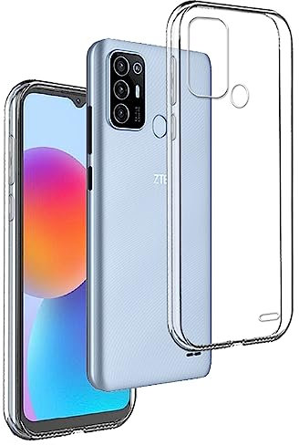 REY Cover in Gel TPU Trasparente per ZTE Blade A52, Ultra Sottile 0,33 mm, Morbido Flessibile, Custodia Silicone