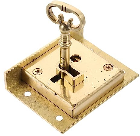 DOITOOL Retro Brass File Cabinet Lock Secure Drawer Lock Replacement for Furniture High Strength Smooth Finish for Desks and Cabinets