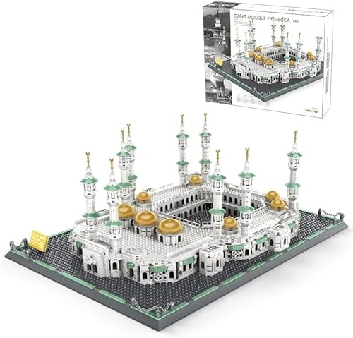 Tirff Moschee Von Mekka Bausteine, 2274 Klemmbausteine Weltberühmtes Architekturmodell, Mini-Baustein-Bausatz, Geschenk für Erwachsene und Kinder, Nicht Kompatibel mit Lgo