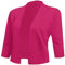 Maglieria Tinta Unita da Donna Cardigan da Donna Elegante Semplice Versatile Cappotto Corto Trench Effetto Lucido (1-Hot Pink, M)