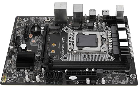 ASHATA Mining-Motherboard, 2-Kanal-DDR3-Gigabit-LAN-4-SATA2.0-Mining-Mainboard Unterstützt LGA1356-Prozessor, M.2NVME PCIE1X 6 USB2.0 PCIE16X Desktop-Computer-Mainboard für Büro
