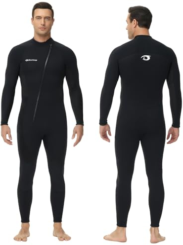 Owntop Herren Neoprenanzug 3/2mm - Vorderer Reißverschluss Voll Tauchanzüge, Stretch Pro Neopren-Nassanzug Thermische Volle Länge Tauchhaut zum Surfen Schnorcheln, Herren Schwarz XL