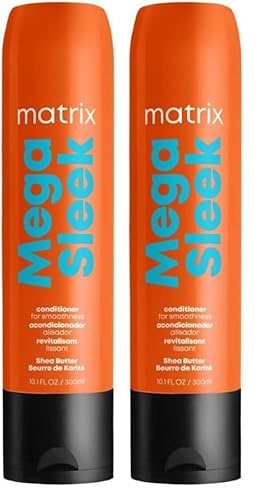 Matrix Mega Sleek Conditioner with Shea Butter to Protect against Humidity, for Coarse hair, Total Results, 300ml (Pack of 2)