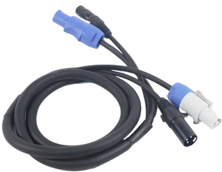 Loufy DMX Powercon Kabel Kombination aus Powercon-Stecker und DMX XLR-Signalleitung für den Transsit des Licht-Stromanschlusssignals (A)