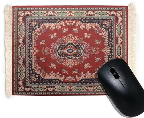 Teppich Mauspad 1 Stück Vintage-Retro-Boho-Mauspad Perser Mousepad orientalischer Teppich als Mousepad Tisch Mini Teppich Mauspad Büro Zubehör für Büro Zuhause Laptop und Computer