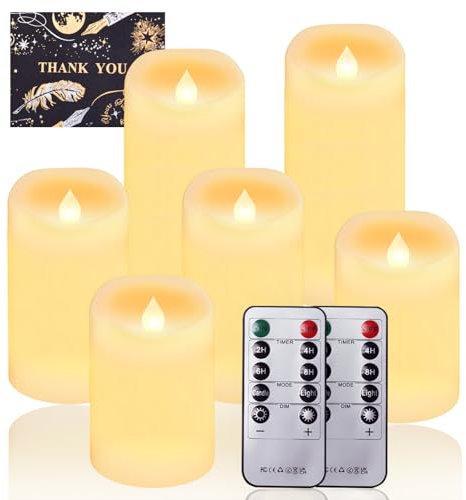 UCAMP Velas LED Recargables,Juego de 6 Velas de té LED,Velas Eléctricas con Luz Parpadeante,Velas Artificiales Realistas a Pilas,para Bodas,Fiestas,Festivales,Decoraciones de Navidad