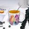 YOIUE Mug en porcelaine fin – Tasses de 11oz 330ml - Tasse de café exquise pour collègues,amis,frères et sœurs – Cadeau imprimé,T-shirt drôle de zèbre avec des graphiques arc-en-ciel de zèbre avec un