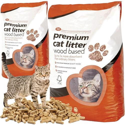 Premium Cat Litter Wooden Pellets Clean & Easy To Use Ultra Absorbent Odour Control Wood Litter Extra Soft Bedding For Comfort (5 Litre Bag)