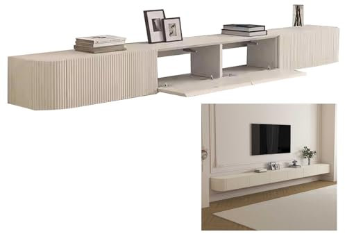 Schwebender TV-Ständer TV-Medienkonsole Wandmontierter TV-Schrank mit Schubladen und Schränken Geeignet für eine breite Palette von Anwendungen(220 * 23 * 30CM)