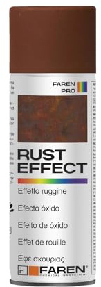 FAREN RUST EFFECT, Vernice Effetto Ruggine di alta qualità, Finitura Decorativa Realistica per Interni ed Esterni, Protegge e Trasforma le Superfici, 400ml (2 Pz)