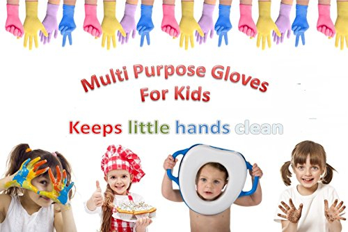 Kids Multipurpose LATEX FREE - POWDER FREE DISPOSABLE Gloves for Children (Mixed Colours- 20 Pairs)