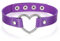 JewelryWe Schmuck Damen Choker Halsband Halskette, Leder Legierung 33-40cm Erstellbare Punk Lolita Herz Collier Kette, Lila Silber