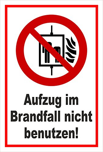 Melis-Folienwerkstatt Schild - Aufzug benutzen verboten - 60x40cm - Bohrlöcher - 3mm Aluverbund – S00355-041-B 20 VAR