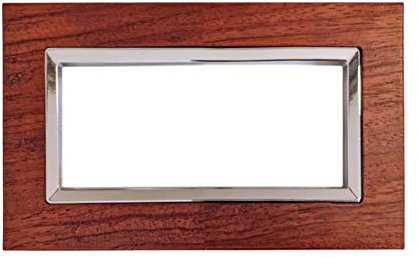 Packung mit 3 Stück Sockelleisten aus Glas oder Holz, Schalter, kompatibel mit Bticino, Axolute oder Matrix, rechteckig, Einbau, 6 m, Weiß, Schwarz, Eschenholz, Kirsche, Walnuss, Bronze (Walnuss)