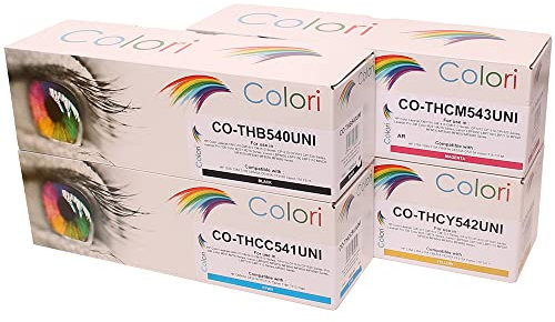 Set 4x Alternativ Toner für HP 125A 128A CB540A-543A CE320A-323A für CM1300 Series CM1312CB CM1312CI MFP CM1312EB CM1312EI CM1312MFP CM1312NFI CM1312WB CM1312WI CM1500 CM1512A CM1512H von Colori